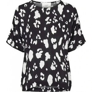 Just Female Amanda  Tee Pattern Blouse Black White Women's Large